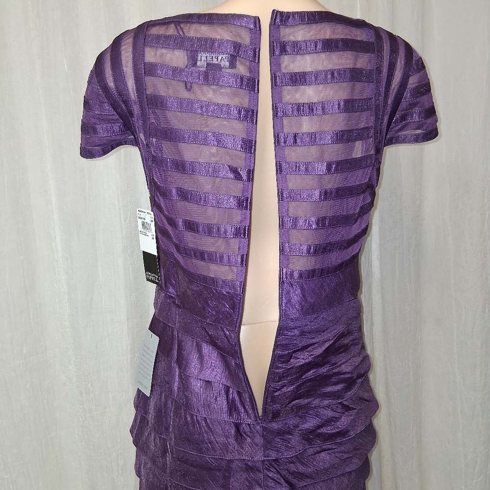 Adrianna Papell New Rich Purple Layered Mini Dress - Picture 9 of 16